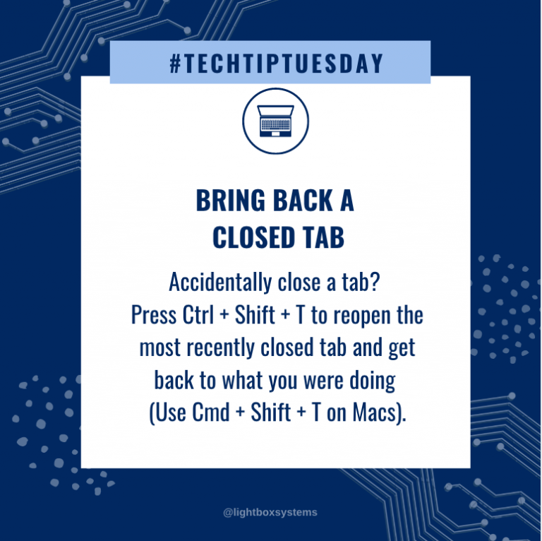 Bring Back a Closed Tab – LightBox Systems